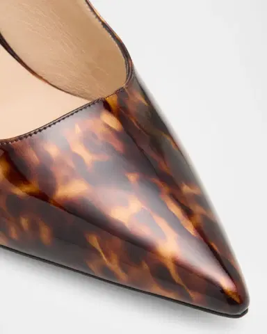 Stuart Weitzman 75mm Stuart Power Tortoiseshell Patent Leather Slingback Pumps | Thumbnail 5 Stuart Weitzman 75mm Stuart Power Tortoiseshell Patent Leather Slingback Pumps | Thumbnail 5
