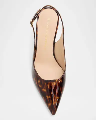 Stuart Weitzman 75mm Stuart Power Tortoiseshell Patent Leather Slingback Pumps | Thumbnail 6 Stuart Weitzman 75mm Stuart Power Tortoiseshell Patent Leather Slingback Pumps | Thumbnail 6