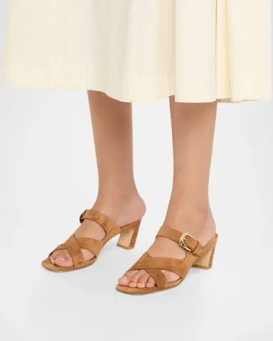 Stuart Weitzman 50mm Sai Suede Slide Sandals | Thumbnail 2 Stuart Weitzman 50mm Sai Suede Slide Sandals | Thumbnail 2