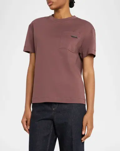 Brunello Cucinelli Patch Pocket Cotton T-Shirt | Thumbnail 4 Brunello Cucinelli Patch Pocket Cotton T-Shirt | Thumbnail 4