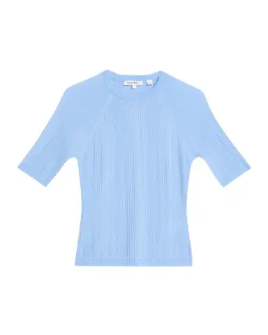 Veronica Beard Brielle Short-Sleeve Pointelle Wool Sweater | Thumbnail 1 Veronica Beard Brielle Short-Sleeve Pointelle Wool Sweater | Thumbnail 1