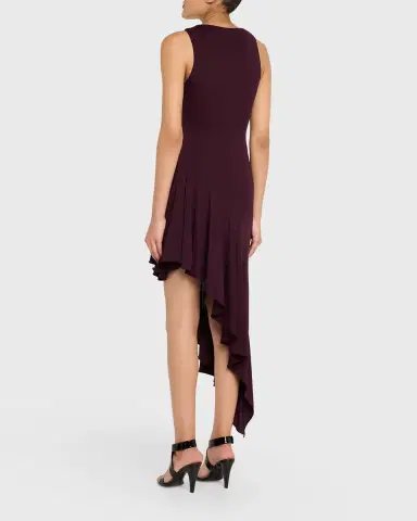 Alaïa Asymmetric Ruffle Jersey Sleeveless Midi Dress | Thumbnail 3 Alaïa Asymmetric Ruffle Jersey Sleeveless Midi Dress | Thumbnail 3