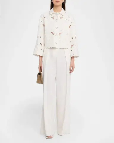 Elie Tahari Marianna Eyelet Embroidered Cotton Jacket | Thumbnail 2 Elie Tahari Marianna Eyelet Embroidered Cotton Jacket | Thumbnail 2