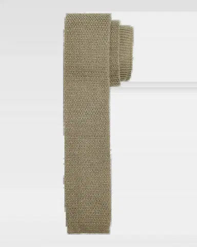 Zegna Men's Linen Knitted Tie | Thumbnail 2 Zegna Men's Linen Knitted Tie | Thumbnail 2