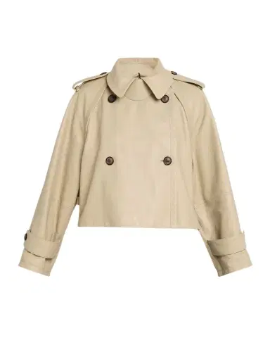 Giorgio Armani Leather Double-Breasted Boxy Trench Jacket | Thumbnail 1 Giorgio Armani Leather Double-Breasted Boxy Trench Jacket | Thumbnail 1