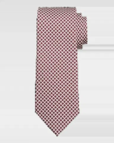 Isaia Men's Geometric-Print Silk Tie | Thumbnail 2 Isaia Men's Geometric-Print Silk Tie | Thumbnail 2