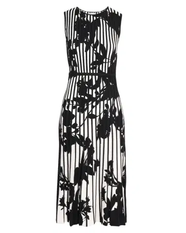 Elie Tahari Alma Floral Pleated Midi-Sweaterdress | Thumbnail 1 Elie Tahari Alma Floral Pleated Midi-Sweaterdress | Thumbnail 1