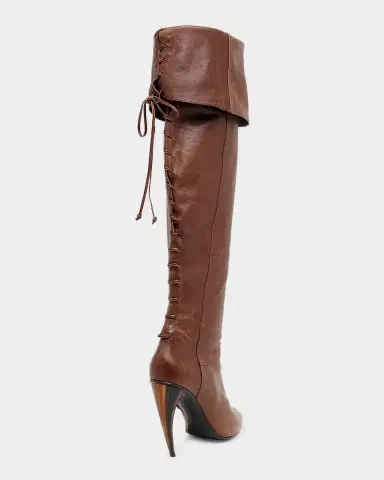 McQueen 105mm Horn Leather Knee-High Boots | Thumbnail 2 McQueen 105mm Horn Leather Knee-High Boots | Thumbnail 2