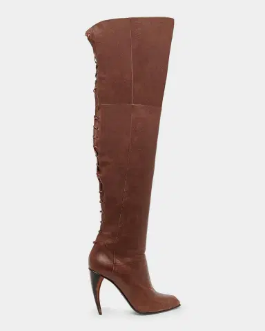 McQueen 105mm Horn Leather Knee-High Boots | Thumbnail 6 McQueen 105mm Horn Leather Knee-High Boots | Thumbnail 6
