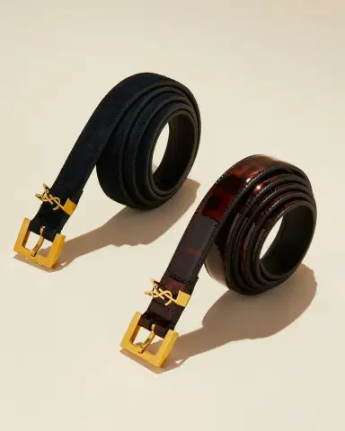 Saint Laurent YSL Monogram Leather Belt | Thumbnail 2 Saint Laurent YSL Monogram Leather Belt | Thumbnail 2