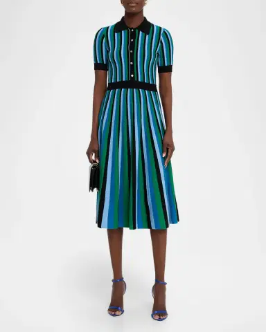 Elie Tahari The Ana Striped Knit Midi Dress | Thumbnail 2 Elie Tahari The Ana Striped Knit Midi Dress | Thumbnail 2