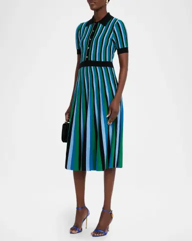Elie Tahari The Ana Striped Knit Midi Dress | Thumbnail 4 Elie Tahari The Ana Striped Knit Midi Dress | Thumbnail 4
