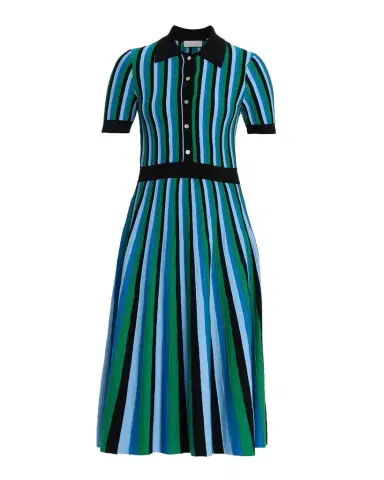 Elie Tahari The Ana Striped Knit Midi Dress | Thumbnail 1 Elie Tahari The Ana Striped Knit Midi Dress | Thumbnail 1
