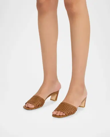 Stuart Weitzman Marina 0mm Leather Angled-Heel Slide Sandals | Thumbnail 2 Stuart Weitzman Marina 0mm Leather Angled-Heel Slide Sandals | Thumbnail 2