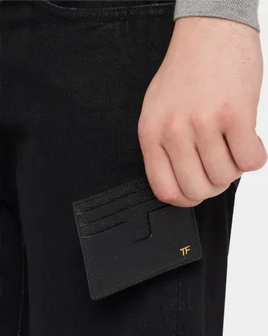 Tom Ford Men's Logo Leather Card Holder | Thumbnail 2 Tom Ford Men's Logo Leather Card Holder | Thumbnail 2