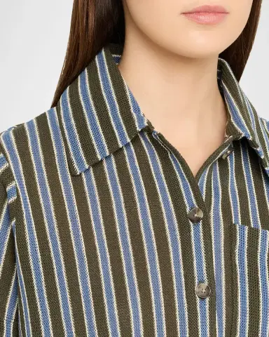 Veronica Beard Kyan Striped Cotton Cardigan | Thumbnail 5 Veronica Beard Kyan Striped Cotton Cardigan | Thumbnail 5
