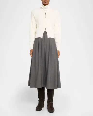 Brunello Cucinelli Cotton Rib Zip Cardigan | Thumbnail 2 Brunello Cucinelli Cotton Rib Zip Cardigan | Thumbnail 2