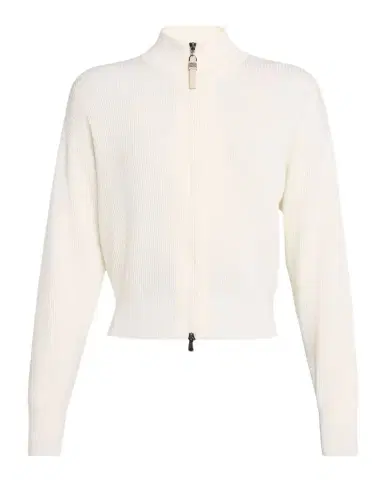 Brunello Cucinelli Cotton Rib Zip Cardigan | Thumbnail 1 Brunello Cucinelli Cotton Rib Zip Cardigan | Thumbnail 1
