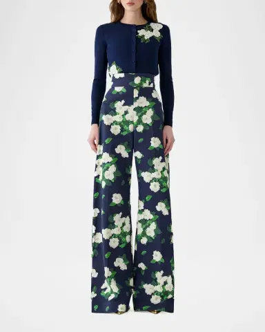 Carolina Herrera Diane High-Rise Floral Wide-Leg Pants | Thumbnail 2 Carolina Herrera Diane High-Rise Floral Wide-Leg Pants | Thumbnail 2