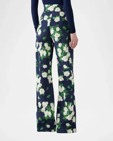 Carolina Herrera Diane High-Rise Floral Wide-Leg Pants | Thumbnail 3 Carolina Herrera Diane High-Rise Floral Wide-Leg Pants | Thumbnail 3