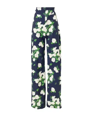Carolina Herrera Diane High-Rise Floral Wide-Leg Pants | Thumbnail 1 Carolina Herrera Diane High-Rise Floral Wide-Leg Pants | Thumbnail 1
