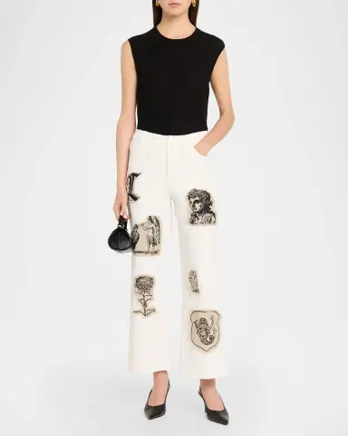 Libertine Graphic Patches Kickflare-leg Ankle Jeans | Thumbnail 2 Libertine Graphic Patches Kickflare-leg Ankle Jeans | Thumbnail 2