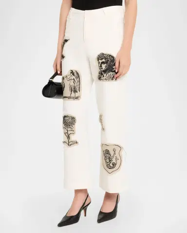Libertine Graphic Patches Kickflare-leg Ankle Jeans | Thumbnail 4 Libertine Graphic Patches Kickflare-leg Ankle Jeans | Thumbnail 4