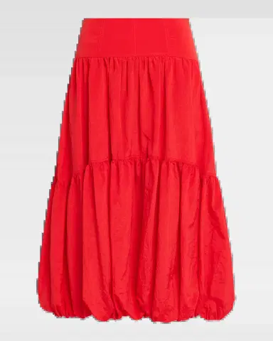 Cinq à Sept Blythe High-Waist Tiered Midi Skirt | Thumbnail 2 Cinq à Sept Blythe High-Waist Tiered Midi Skirt | Thumbnail 2