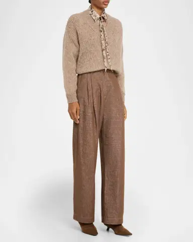 Brunello Cucinelli Wool V-Neck Sweater | Thumbnail 2 Brunello Cucinelli Wool V-Neck Sweater | Thumbnail 2
