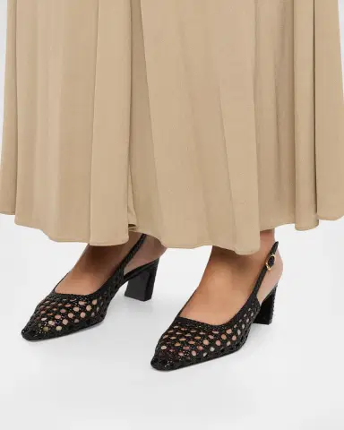 Stuart Weitzman 50mm Stassi Woven Leather Slingback Pumps | Thumbnail 2 Stuart Weitzman 50mm Stassi Woven Leather Slingback Pumps | Thumbnail 2