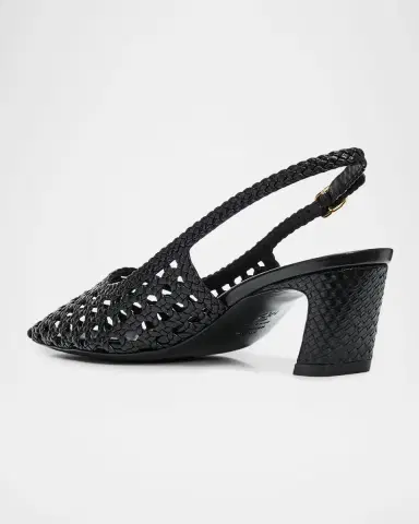 Stuart Weitzman 50mm Stassi Woven Leather Slingback Pumps | Thumbnail 4 Stuart Weitzman 50mm Stassi Woven Leather Slingback Pumps | Thumbnail 4