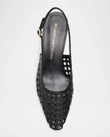 Stuart Weitzman 50mm Stassi Woven Leather Slingback Pumps | Thumbnail 6 Stuart Weitzman 50mm Stassi Woven Leather Slingback Pumps | Thumbnail 6