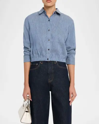 Theory Cropped Button-Front Shirt | Thumbnail 4 Theory Cropped Button-Front Shirt | Thumbnail 4