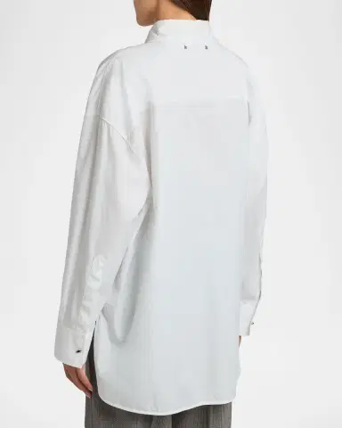 Golden Goose Journey Oversized Cotton Voile Tuxedo Shirt | Thumbnail 3 Golden Goose Journey Oversized Cotton Voile Tuxedo Shirt | Thumbnail 3