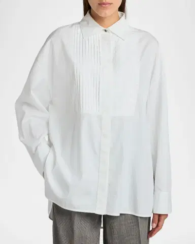 Golden Goose Journey Oversized Cotton Voile Tuxedo Shirt | Thumbnail 4 Golden Goose Journey Oversized Cotton Voile Tuxedo Shirt | Thumbnail 4