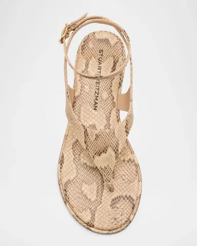 Stuart Weitzman Marley Snake-Embossed Leather Flat Thong Sandals | Thumbnail 6 Stuart Weitzman Marley Snake-Embossed Leather Flat Thong Sandals | Thumbnail 6