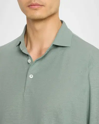 Peter Millar Men's Crown Crafted Cool Cotton Long-Sleeve Polo Shirt | Thumbnail 5 Peter Millar Men's Crown Crafted Cool Cotton Long-Sleeve Polo Shirt | Thumbnail 5