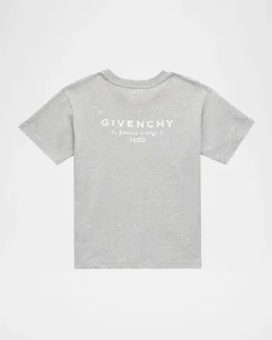 Givenchy Boy 's Logo Stamp-Print Short-Sleeved Cotton T-Shirt, Size 4- | Thumbnail 2 Givenchy Boy 's Logo Stamp-Print Short-Sleeved Cotton T-Shirt, Size 4- | Thumbnail 2