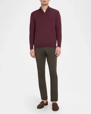 Kiton Men 's 12gg Cashmere Mock Neck Quarter-Zip weater | Thumbnail 2 Kiton Men 's 12gg Cashmere Mock Neck Quarter-Zip weater | Thumbnail 2