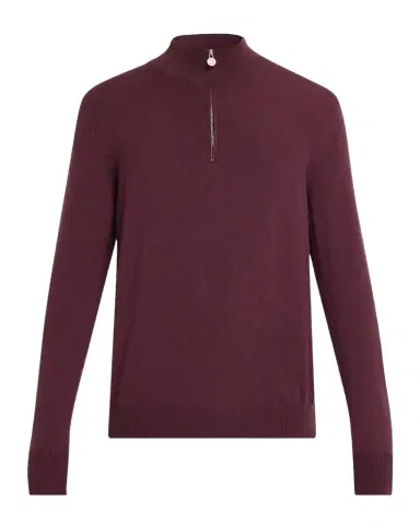 Kiton Men 's 12gg Cashmere Mock Neck Quarter-Zip weater | Thumbnail 1 Kiton Men 's 12gg Cashmere Mock Neck Quarter-Zip weater | Thumbnail 1