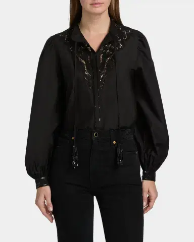Kobi Halperin Harper Sequin Lace-Yoke Blouse | Thumbnail 4 Kobi Halperin Harper Sequin Lace-Yoke Blouse | Thumbnail 4