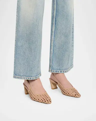 Stuart Weitzman 50mm Stassi Woven Leather Slingback Pumps | Thumbnail 2 Stuart Weitzman 50mm Stassi Woven Leather Slingback Pumps | Thumbnail 2