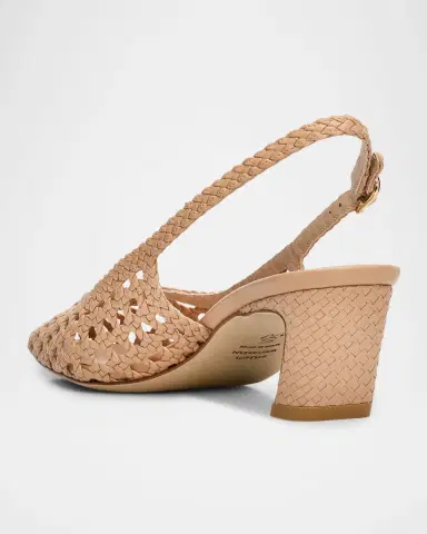 Stuart Weitzman 50mm Stassi Woven Leather Slingback Pumps | Thumbnail 4 Stuart Weitzman 50mm Stassi Woven Leather Slingback Pumps | Thumbnail 4