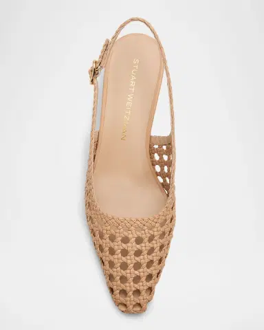 Stuart Weitzman 50mm Stassi Woven Leather Slingback Pumps | Thumbnail 6 Stuart Weitzman 50mm Stassi Woven Leather Slingback Pumps | Thumbnail 6