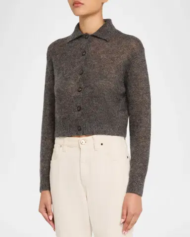 Brunello Cucinelli Metallic Cashmere Collared Cardigan | Thumbnail 4 Brunello Cucinelli Metallic Cashmere Collared Cardigan | Thumbnail 4