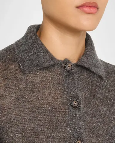 Brunello Cucinelli Metallic Cashmere Collared Cardigan | Thumbnail 5 Brunello Cucinelli Metallic Cashmere Collared Cardigan | Thumbnail 5