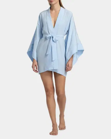 Kiki De Montparnasse Cutout-Sleeve Silk Charmeuse Kimono Robe | Thumbnail 2 Kiki De Montparnasse Cutout-Sleeve Silk Charmeuse Kimono Robe | Thumbnail 2