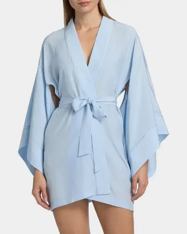Kiki De Montparnasse Cutout-Sleeve Silk Charmeuse Kimono Robe | Thumbnail 4 Kiki De Montparnasse Cutout-Sleeve Silk Charmeuse Kimono Robe | Thumbnail 4
