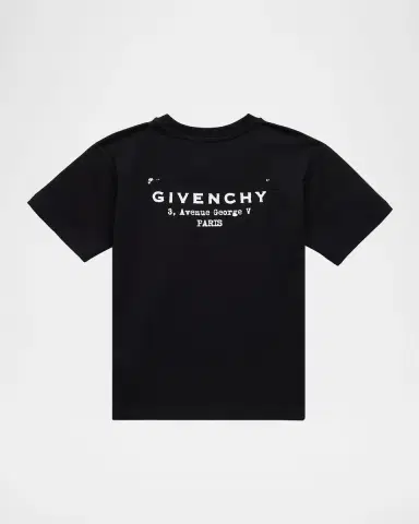 Givenchy Boy 's Logo Stamp-Print Short-Sleeved Cotton T-Shirt, Size 4-6 | Thumbnail 2 Givenchy Boy 's Logo Stamp-Print Short-Sleeved Cotton T-Shirt, Size 4-6 | Thumbnail 2
