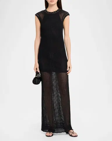 Isabel Marant Metaya Crochet Knit Backless Maxi Dress | Thumbnail 2 Isabel Marant Metaya Crochet Knit Backless Maxi Dress | Thumbnail 2